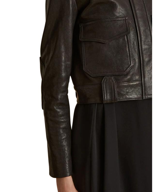The Cordelia cropped leather moto jacket KHAITE