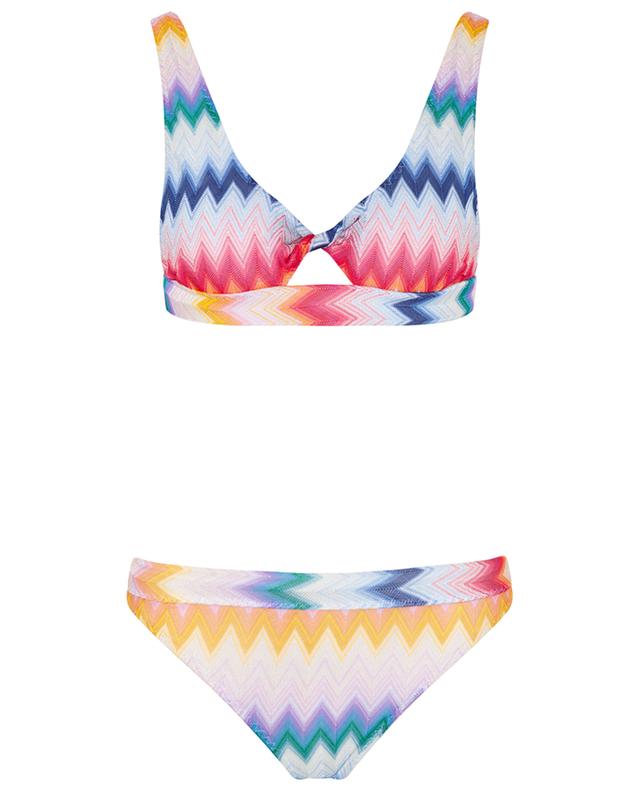 Herringbone and Lurex adorned triangle knit bikini MISSONI