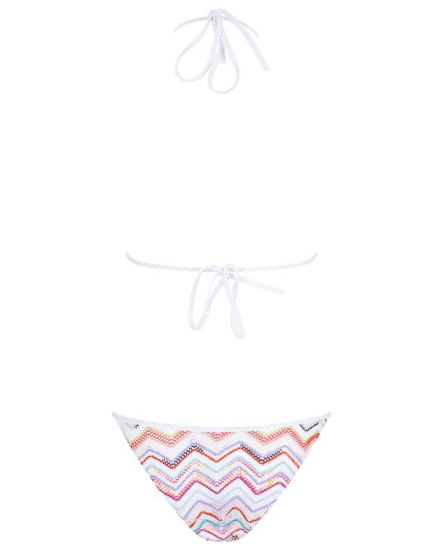 Glittering herringbone patterned knit triangle bikini MISSONI