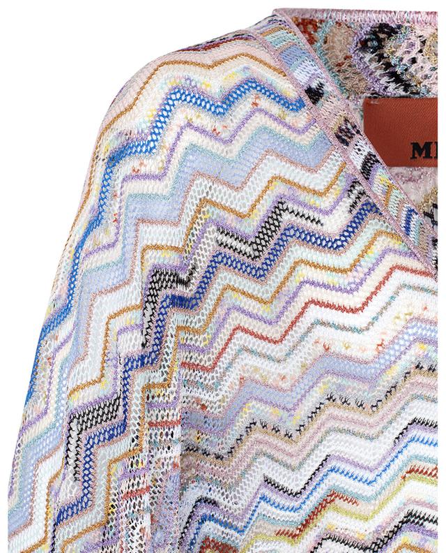 Long herringbone patterned net knit beach caftan MISSONI