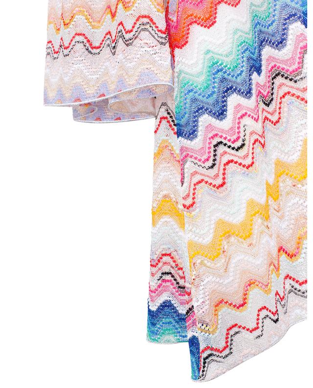 Wave patterned short knit beach tunic MISSONI
