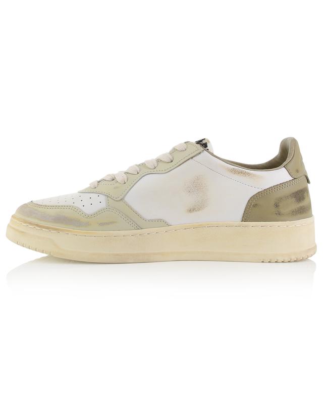 Medalist Super Vintage distresses low-top sneakers in white and khaki AUTRY