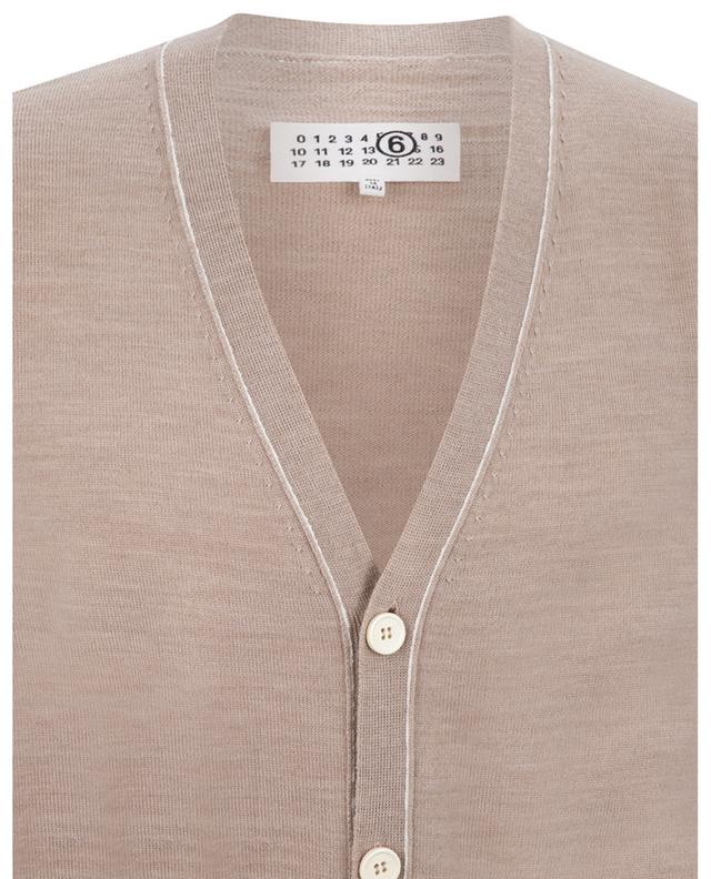 Button-down virgin wool V-neck cardigan MM6