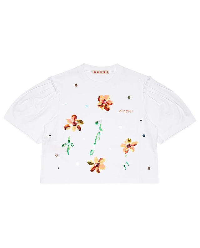 Sunny Day cropped embroidered girl&#039;s T-shirt MARNI
