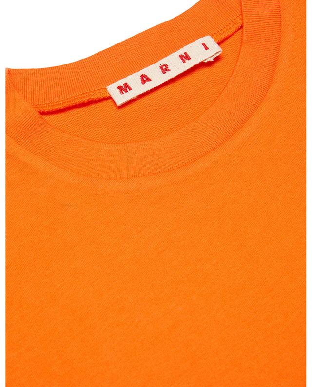 Logo embroidered cropped loose girl&#039;s T-shirt MARNI