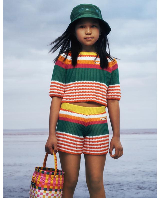Short-sleeved girl&#039;s striped jumper MARNI