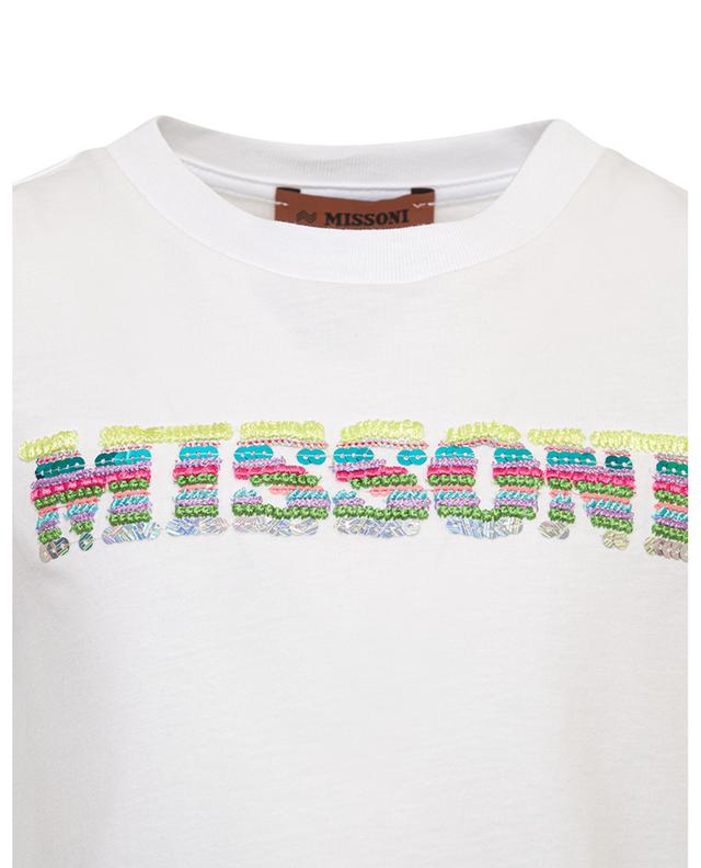 Multicolour logo embroidered girl&#039;s T-shirt MISSONI