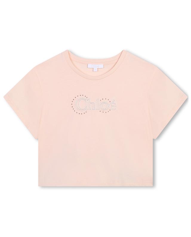 Embroidered and studded boxy girl&#039;s T-shirt CHLOE