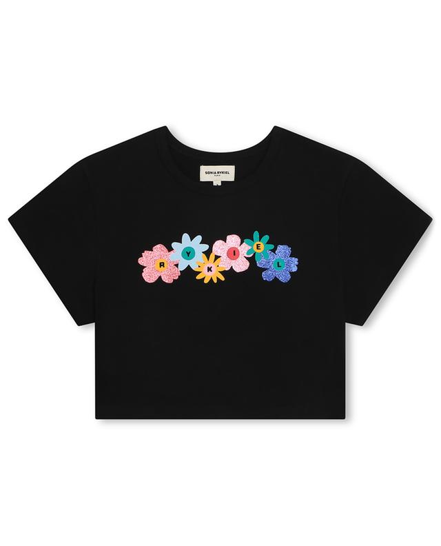 Flower printed girls&#039; cropped T-shirt SONIA RYKIEL