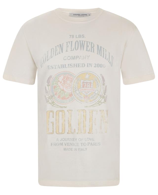 Golden Flower Mills Regular distressed T-shirt GOLDEN GOOSE