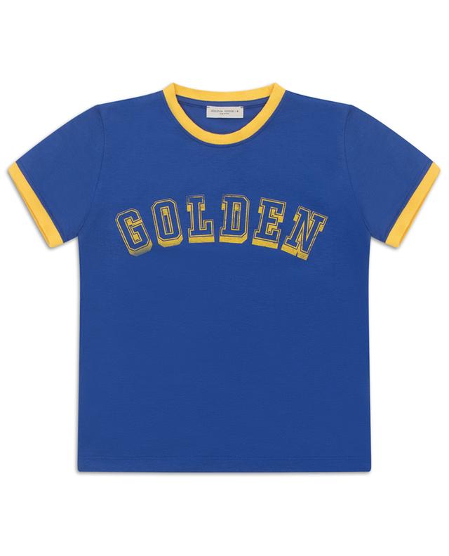 Hans logo printed boy&#039;s short-sleeved T-shirt GOLDEN GOOSE