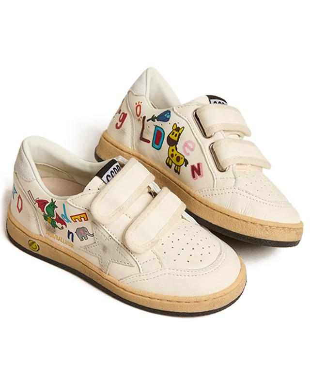 Ball Star Strap low-top printed nappa leather children&#039;s sneakers GOLDEN GOOSE
