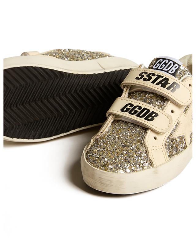 Old School children&#039;s glitter sneakers with Velcro straps GOLDEN GOOSE