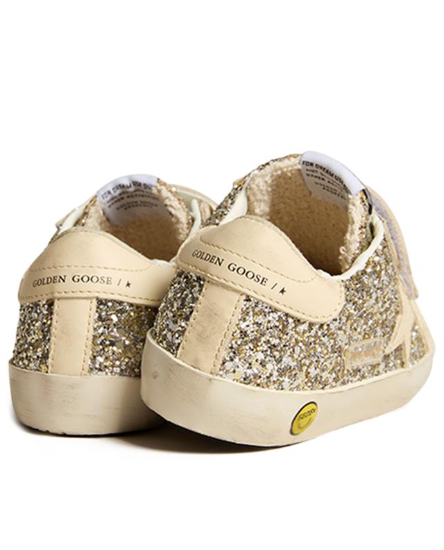 Old School children&#039;s glitter sneakers with Velcro straps GOLDEN GOOSE
