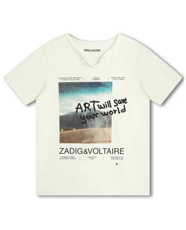 ART will save your world boys&#039; short-sleeved T-shirt ZADIG &amp; VOLTAIRE