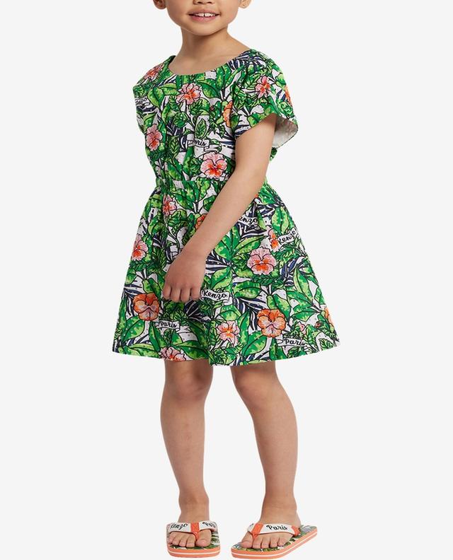 Flower Broiderie Anglaise back-cut-out girl&#039;s floral dress KENZO