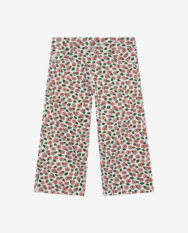 Flower printed girl&#039;s cotton trousers KENZO