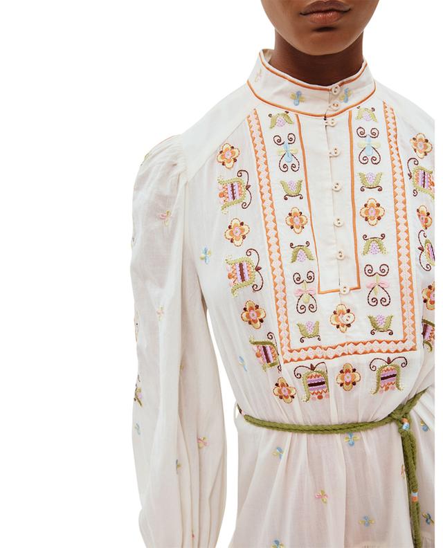 Lovella embroidered mini dress in organic cotton ALEMAIS