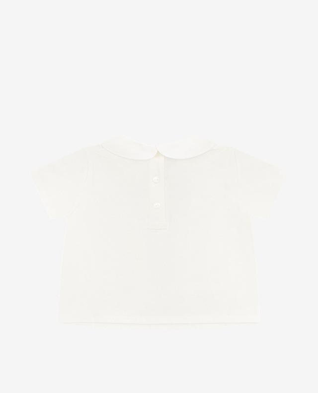 FF floral embroidered baby T-shirt FENDI