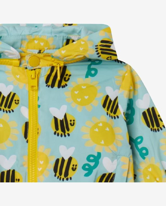 Bumblebees and Sunflowers baby hooded windbreaker jacket STELLA MCCARTNEY KIDS