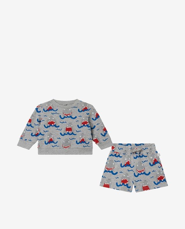 Sharks baby shorts and sweatshirt set STELLA MCCARTNEY KIDS