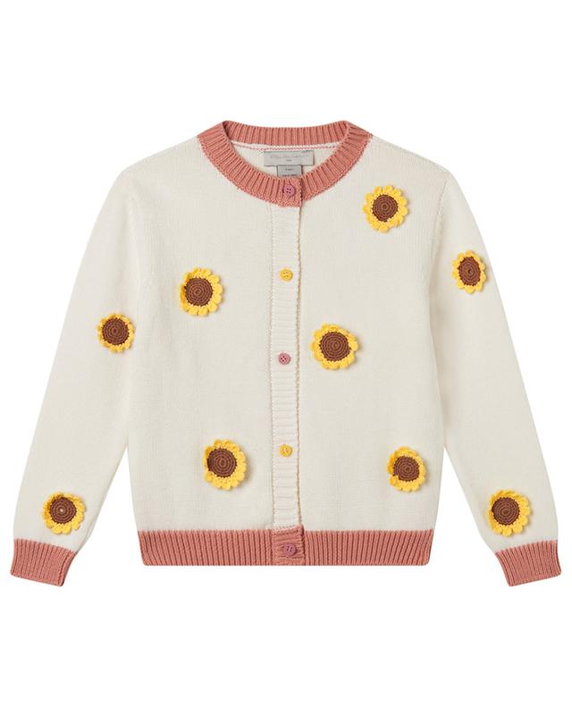 Sunflower Crotchet button-down cotton girl&#039;s cardigan STELLA MCCARTNEY KIDS