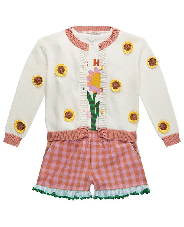 Sunflower Crotchet button-down cotton girl&#039;s cardigan STELLA MCCARTNEY KIDS