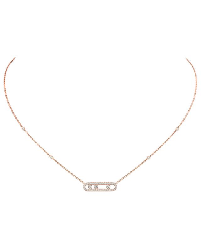 Baby Move Pavé pink gold and diamond necklace MESSIKA
