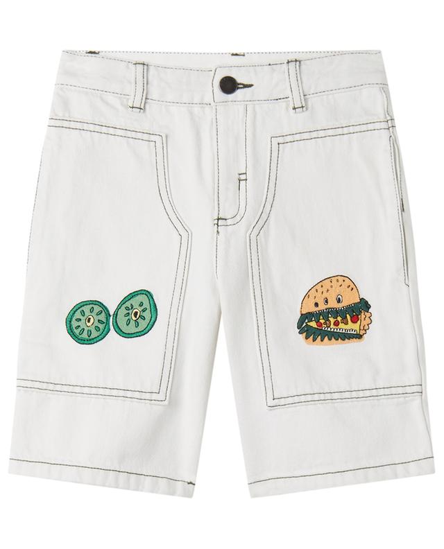 Veggie Embroidery boy&#039;s denim Bermuda shorts STELLA MCCARTNEY KIDS