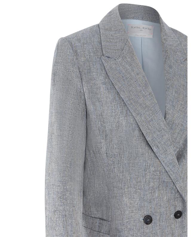 Linen and cotton blazer with glittering herringbone pattern FORTE FORTE
