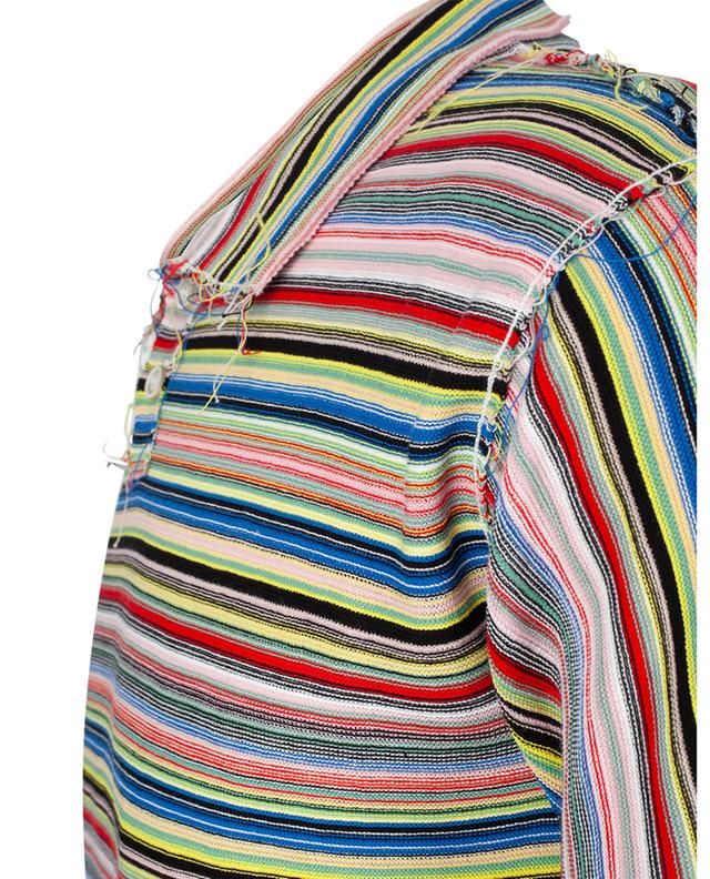 Frayed knit striped polo shirt MAISON MARGIELA