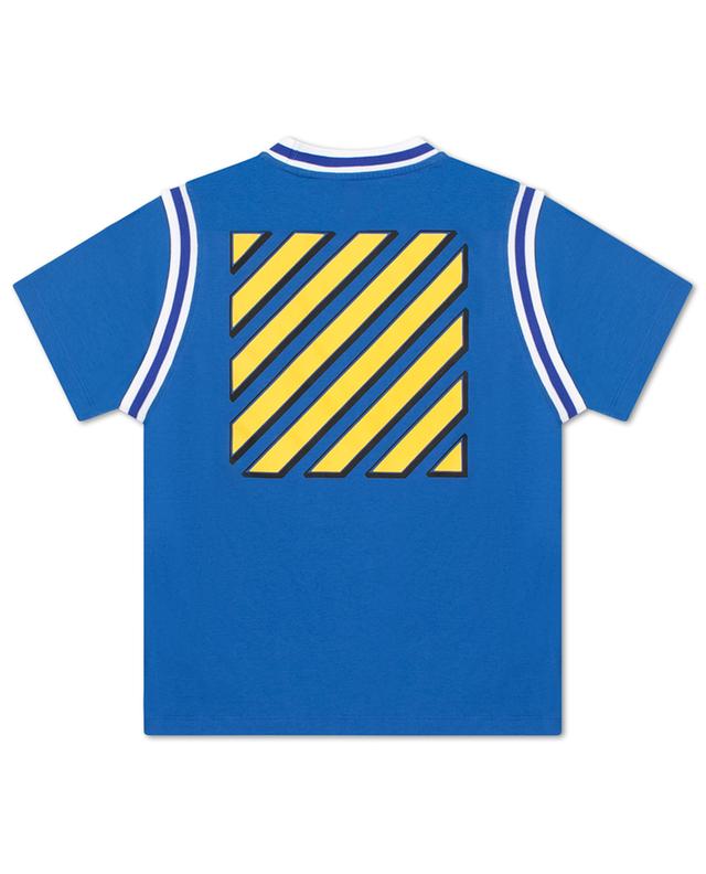Jungen-Kurzarm-T-Shirt Baseball Logo OFF WHITE