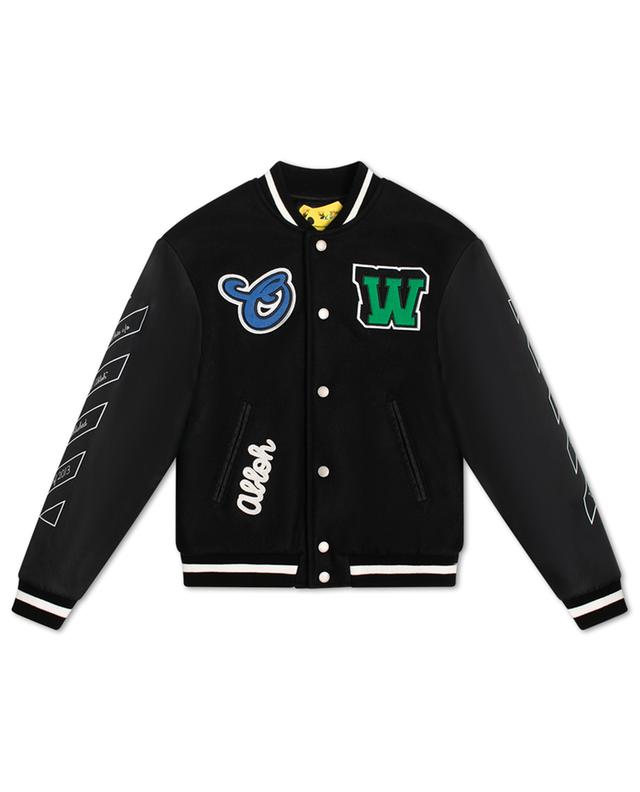 Jungen-Collegejacke OW Patch Varsity OFF WHITE