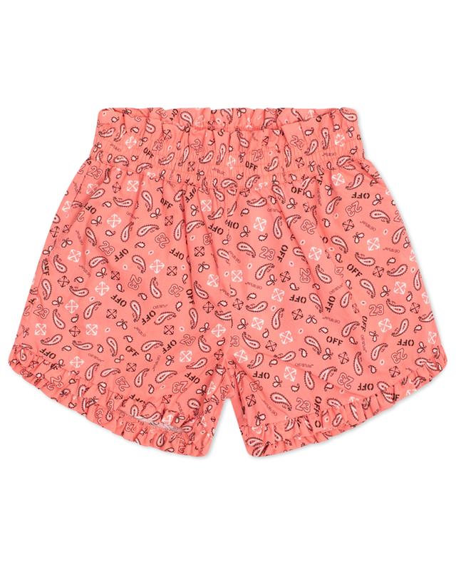 Bandana Coral girl&#039;s poplin shorts OFF WHITE