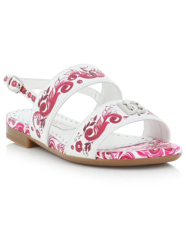 Majolica printed girl&#039;s flat sandals DOLCE &amp; GABBANA