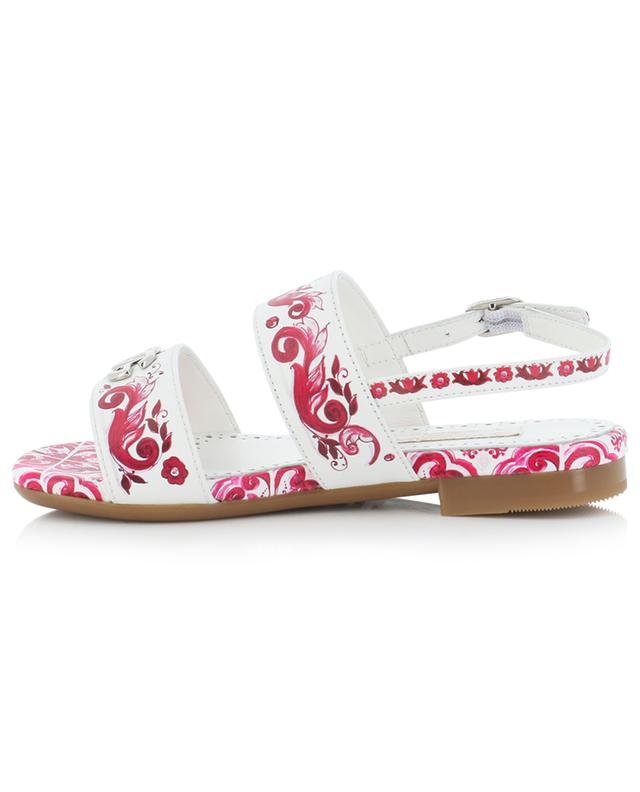 Majolica printed girl&#039;s flat sandals DOLCE &amp; GABBANA