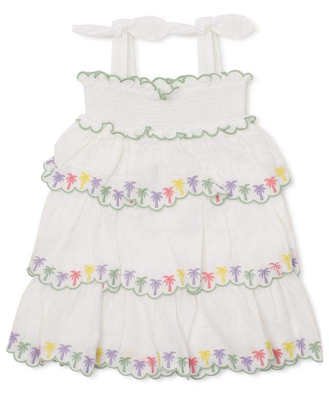 August Shirred palm tree embroidered gauze girl&#039;s dress ZIMMERMANN