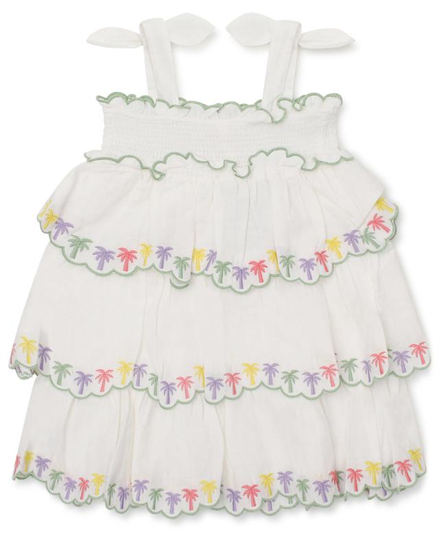 August Shirred palm tree embroidered gauze girl&#039;s dress ZIMMERMANN