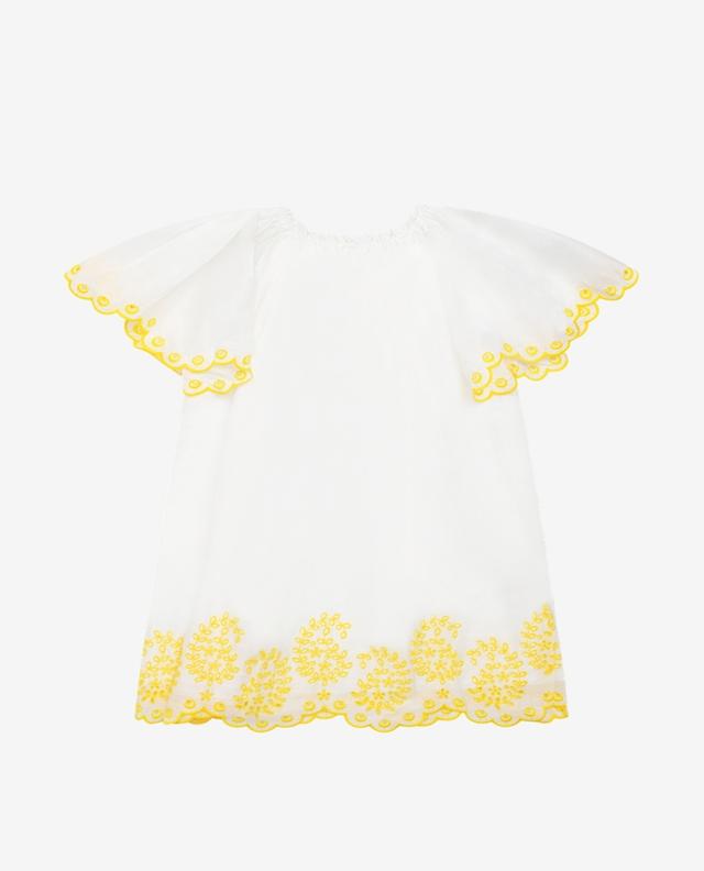 Junie Embroidered A-line girl&#039;s dress with short sleeves ZIMMERMANN