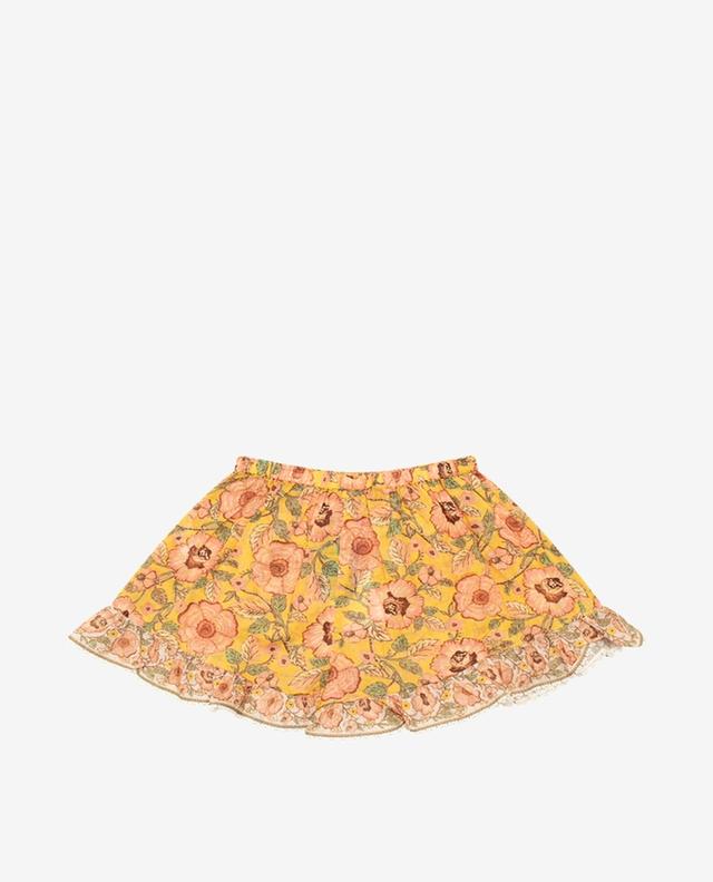 Junie Frill floral cotton girl&#039;s shorts ZIMMERMANN