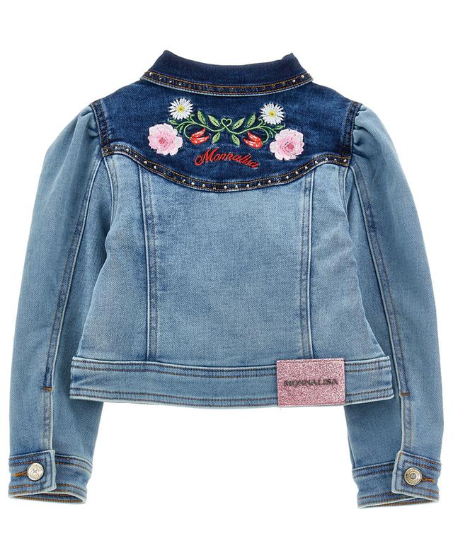Rodeo girl&#039;s floral embroidered denim jacket MONNALISA