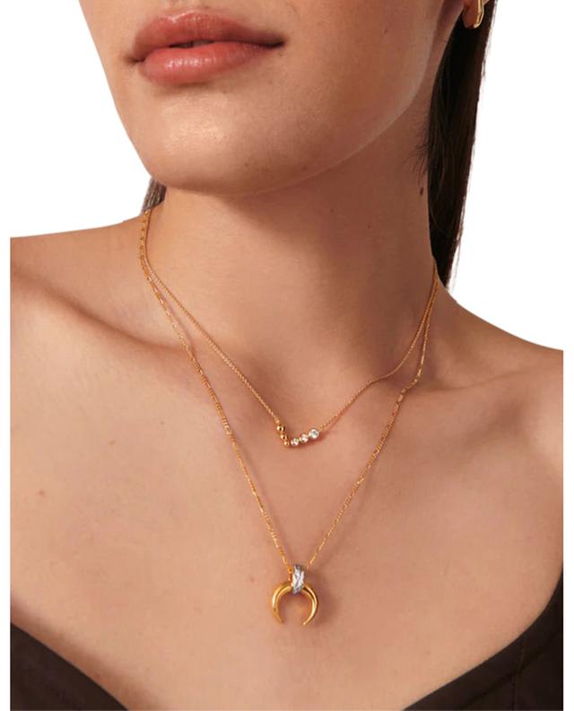 Silbergold-Halskette mit Zirkonia Articulated Reversible Beaded MISSOMA