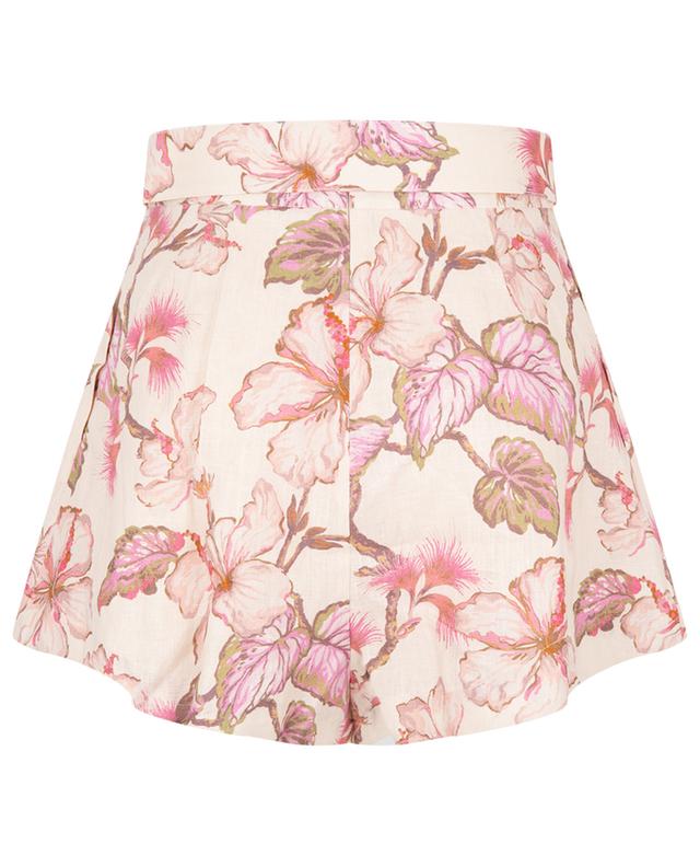 Matchmaker Tuck floral linen high-rise wide-leg shorts ZIMMERMANN