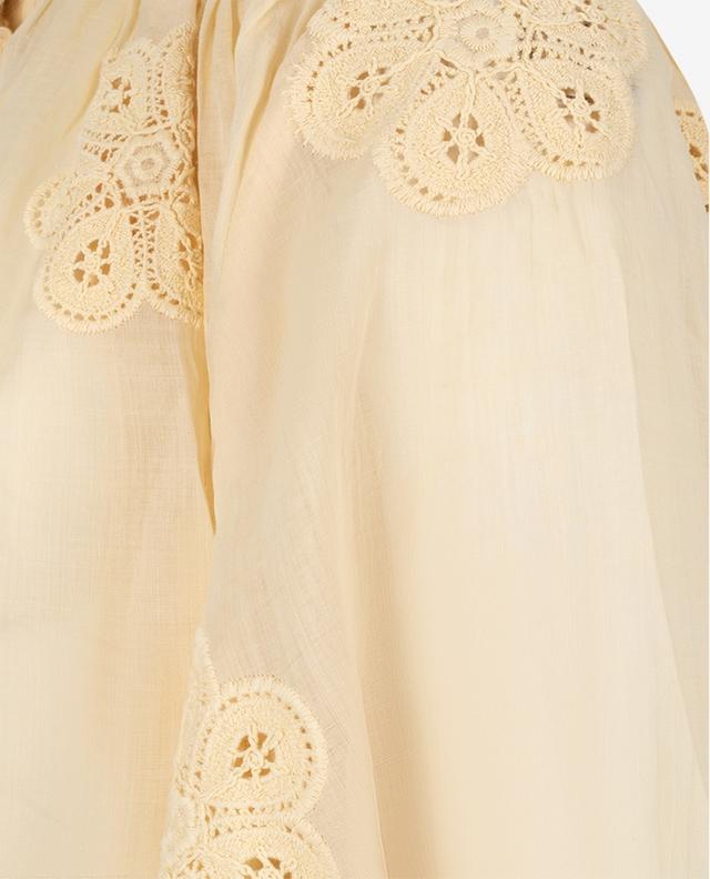 Acadian ramie blouse with lace embroideries ZIMMERMANN