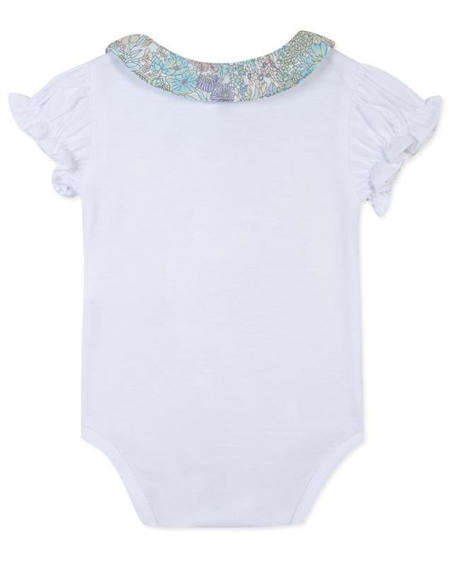 Liberty collar adorned baby body suit with puff sleeves TARTINE ET CHOCOLAT
