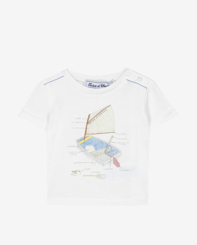 Sailboat printed cotton baby T-shirt TARTINE ET CHOCOLAT