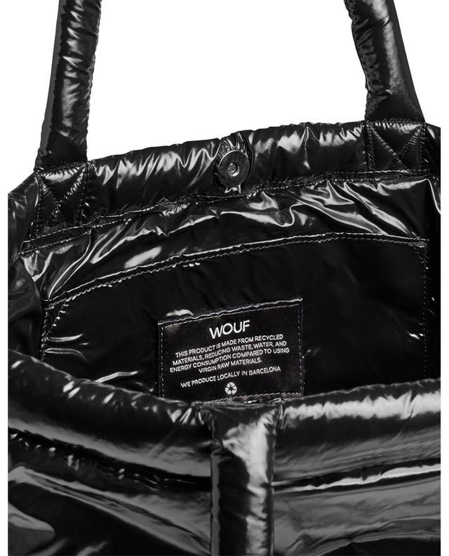 Black Glossy quilted tote bag WOUF