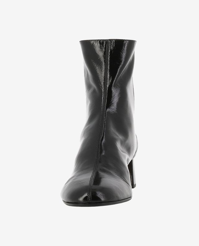Saint Honoré 50 gloss nappa leather block heel ankle boots AQUAZZURA