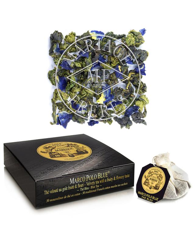 Marco Polo Blue perfumed black tea muslin sachets MARIAGE FRERES