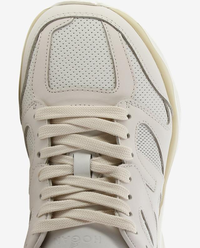 H665 low-top smooth and perforated leather sneakers HOGAN